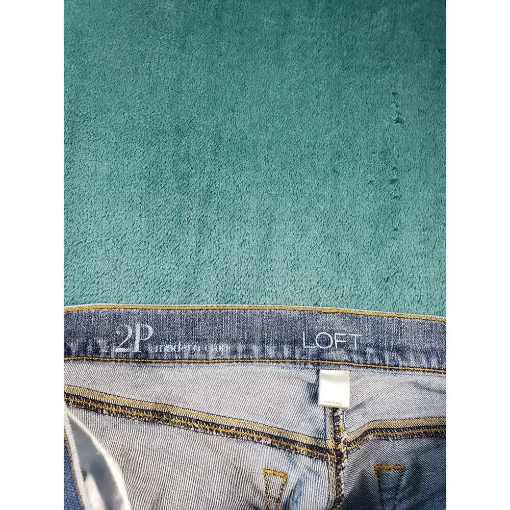 Loft Jeans Size 2 Petite Women Blue Pants Denim Stretch Mid Rise Modern Cropped